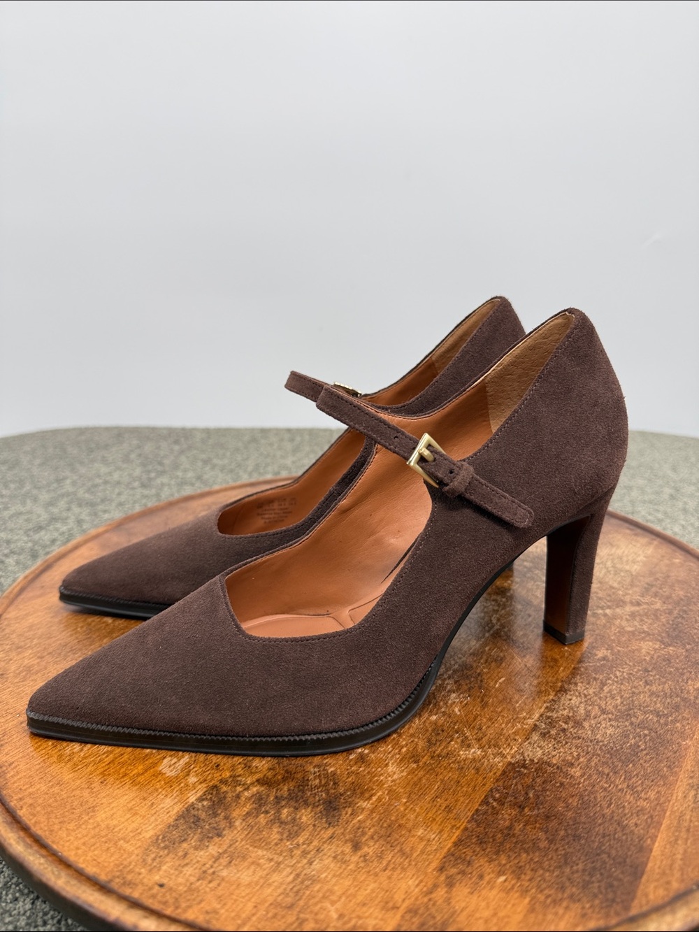Sarto Shoes Wm 8 Athena Brown Suede Mary Jane Pumps Heels Franco Sarto
